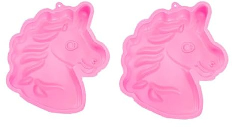 WahYikHo 2 Stück Pink Einhorn Backform, Kinder Geburtstag 3D Kuchenform, Einhornkuchenform, Kinder Motiv 3D Backformen, Rosa