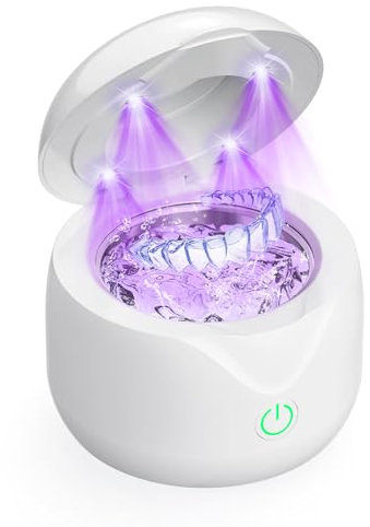 Ultrasonic Retainer Cleaner Machine 45kHz Portable Dental Cleaning Pod for Dental Retainer Mouth Guards Aligner Night Guard Braces Toothbrush Jewelry