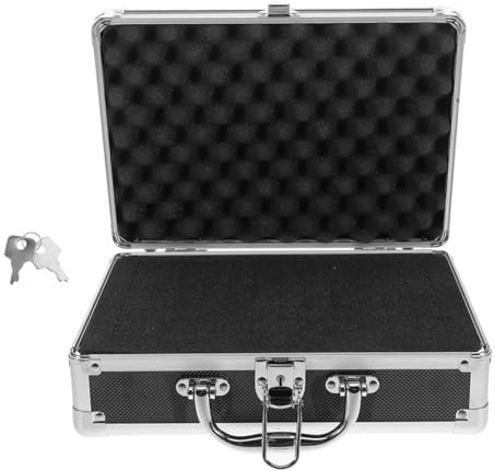 iplusmile Mallette Outils Alliage Aluminium avec Poignée Boîte Rangement Capacité Portable pour Maison Bureau Voyage