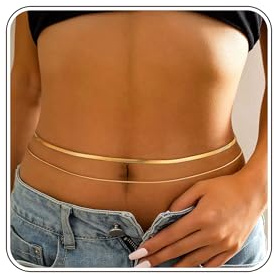 ZOERAY Cadenas de Cintura con Perlas para Mujeres Múltiples 18K Oro Cadena de Cadera en Capas Ajustable Vientre de Cadena Sexy Bikini Bohemia Cadena Cuerpo Impermeable Playa Joyería para Mujer y Niñas