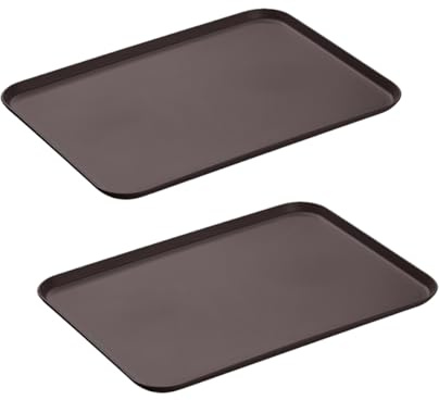 2 bandejas rectangulares medianas bandeja desayuno tabletas cocina marrón bandeja té marrón bandeja de servir reutilizable para cocina cafetería
