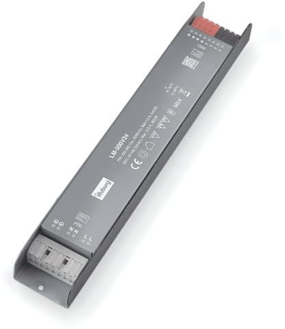 illuburg Transformador LED 24V 300W Extraplano Sin Parpadeo para GU4 GU5,3 Tiras LED Montaje Oculto Alimentador Fuente de Alimentación