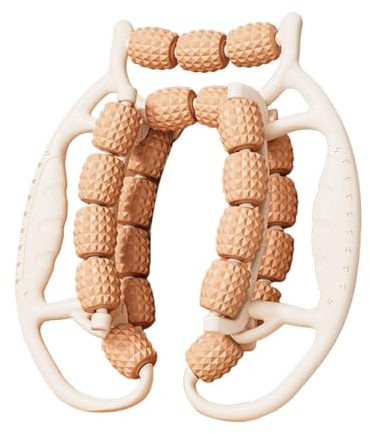 SZLIFE Rullo massaggiante Circolare per Gambe, 23 Ruote, Strumento per Massaggio alle Gambe, Rullo Muscolare per Spalle, Polpacci, Palestra, Marrone