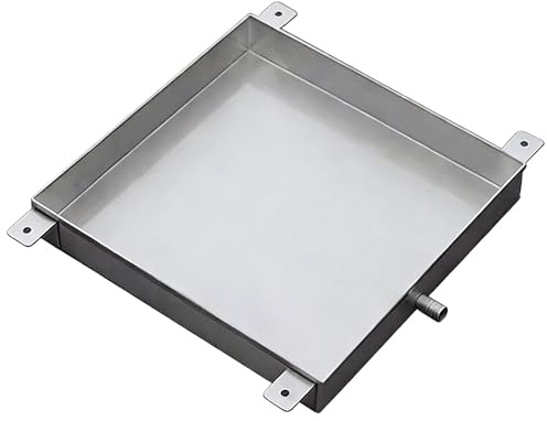 Droppskål Luftvärmepump Rostfritt Stål 304 Kondensvatten Tråg med Avloppsslang Metall Uppsamlingskärl för Utedel Tvättmaskin Kylskåp Avfuktare Garage Oljetråg(30x40cm(12x16in))