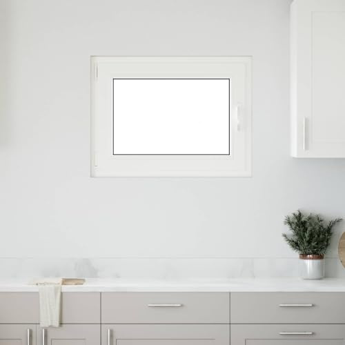 QUAHEAS RISOR Cellar Window 80 x 50 cm PVC and Glass White, Tilting and Rotatable with 5 Chamber Frame, Heat and Sound Insulating, for Cellar and Indoor Use, Easy to Clean, Modern Design