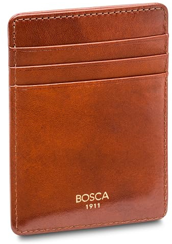Bosca Old Leather RFID Blocking Front Pocket Wallet with Magnetic Money Clip - Leather Wallet for Men