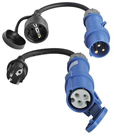ViD 2X Adapterleitung CEE 0,3m schwarz 230V 16A 3polig