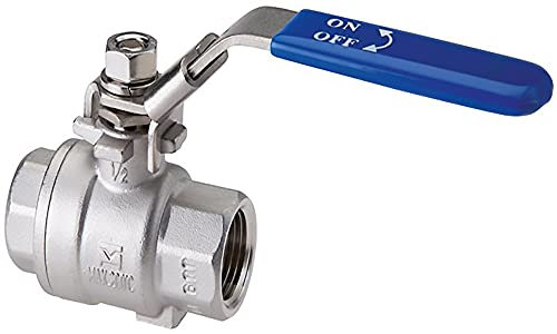 Edelstahl-Kugelhähne 2-teilig mit Innengewinde, leichte Bauform, mit vollem Durchgang, Eco-Line/PN 63 Kugelhahn für Wasser, Dampf, Öl, Druckluft, Kraftstoffe, aggressive Medien (Gewinde: G 1)