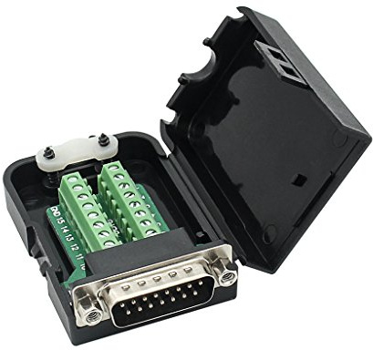 YIOVVOM DB15 Stecker-Adapter, 15-poliger Anschluss auf Terminalanschluss mit Gehäuse