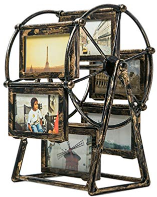 BESPORTBLE Fotorahmen Antik Riesenrad Fotorahmen Retro Desktop Eisen Kunst Drehbare Windmühle Ornament 4 Zoll OHNE Fotos Zuhause Büro Schreibtisch Dekoration Bildergalerie