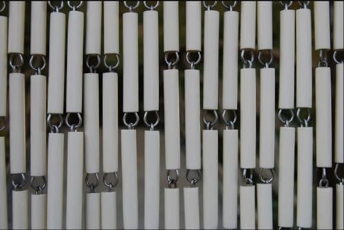 La Tenda Türvorhang XL Campos 1 Raumteiler Kettenvorhang Fliegenvorhang robuste PE Hülsen beige, Maße:140 x 230 cm