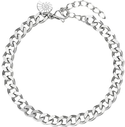 Happiness Boutique Damen Panzerarmband Großgliedrig Curb Armband Panzer Edelstahl in Silberfarbe