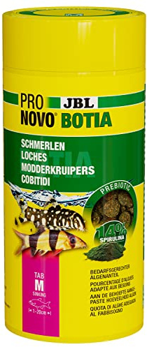 JBL PRONOVO BOTIA TAB, Hauptfutter für Schmerlen von 1-20 cm, Fischfutter-Tabletten, Größe M, 1 l