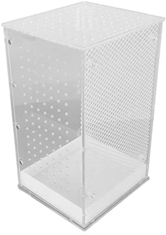 Reptilavelsbox, transparent livsmiljö terrarium fodral för spindlar, snigel, gecko, skäggig drake, pinne, bön manantis och andra reptiler (22 x 20 cm / 8,7 x 7,9 tum)