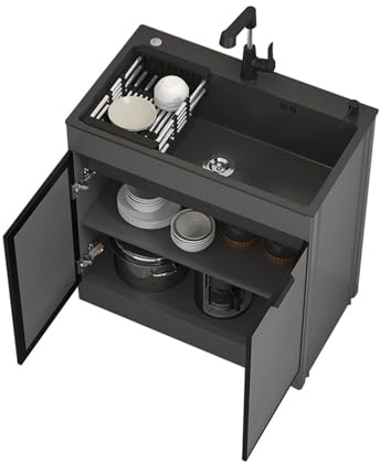 Catering Gewerbliche Spüle Mobile Spüle Spülbecken Kommerzielles Einzelbecken-Waschbecken Camping Spüle Mit Wasserhahn Waschtisch Spültisch Für Außen, Innen, Küche, Restaurant (Size : 55 * 45cm)