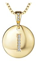 Aotiwe Halskette Gold, Necklace Women Mom Runder Teller Buchstabe I mit Zirkonia Freundschaftskette Cute Kasten Kette