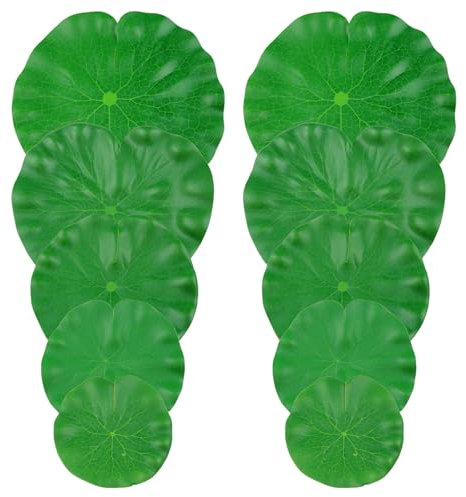 Xhziy Künstliche Lilien-Pads, schwimmende Teichpflanzen, schwimmende Lilien-Pads für Pool, Teichpflanzen, 10 bis 20,3 cm, je 2 Stück