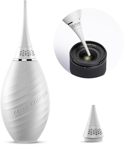 K&F CONCEPT Große-Größe-Luftgebläse, Zwei Düsen, Weiß | Design zum Verhindern des Rückflusses von Staub, für PC, Digitales, DSLR, SLR, Kameraobjektive, Tastaturen, Elektronik, MB02