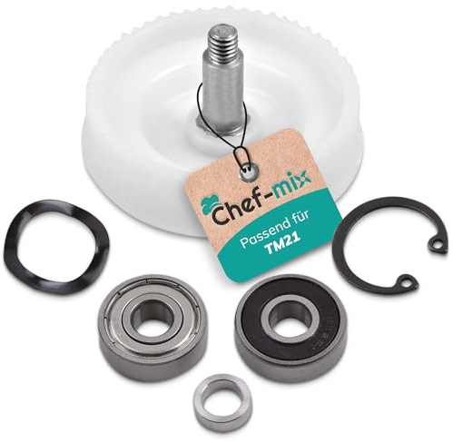 Chef-Mix Unità incl. Cuscinetto per TM21 Ricambio per Vоrwerk Bimby Accessori TM21 - Set di Cuscinetti a Sfera per Ruota Dentata per Robot da Cucina Bimby TM21 - Ricambi Bimby TM 21