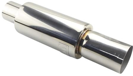 Auspuff Endrohre Universelle Auto-Auspuffrohr-Schalldämpfer Hochwertige Edelstahl-Auspuffanlagen Rennschalldämpfer Für 2 Zoll 2,5 Zoll Bis 3 Zoll Auto Auspuff Endrohr(Silver 51MM)