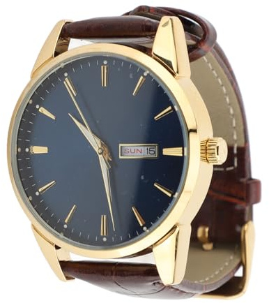 Luminous Hands Quartz Watch för Män, Datumvisning, 30M Vattentät, Business Armbandsur med Minimalistisk Metallfodral, PU-läderrem och Kalenderindikator, Lämplig för (Blå