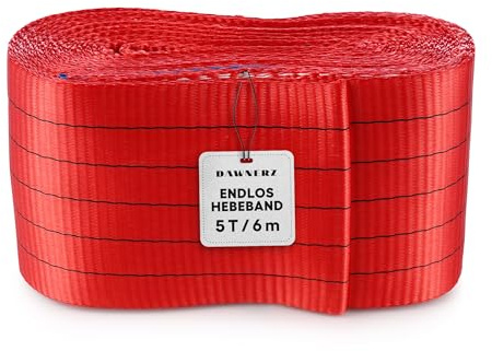Endlos-Hebeband 5 t WLL – 6 m Nutzlänge – geschlossene Bandschlinge | Flachgewebte Polyester-Hebeschlinge, Typ A2, DIN EN 1492-1