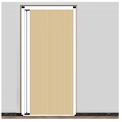 Ausziehbare Falttür mit Aluminiumrahmen, ohne Bohren, Schiebetor für Balkon, Schlafzimmer, Badezimmer, Küche, Waschküche, Bianco, 81,3 x 203,2 cm