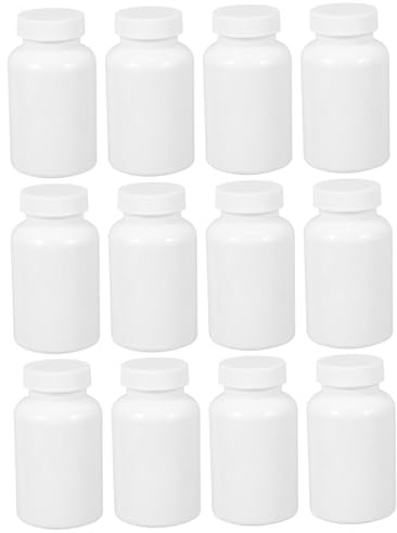 Amosfun 12stücke Medizinflaschen Aus Pet Reise-medizinbehälter Medikamenten-aufbewahrungs-organizer Mit Verschluss Für Kapseln Pulver Und Tabletten