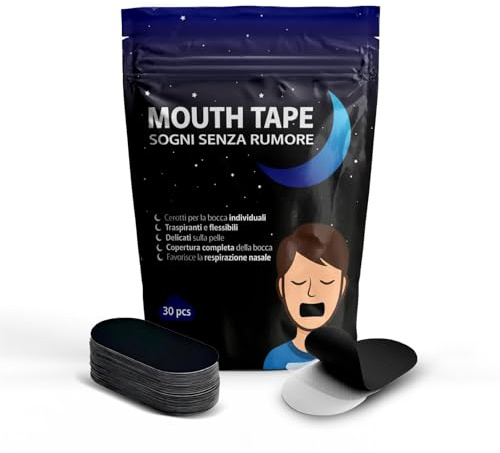 Cerotti Bocca per Dormire 30 Pezzi, Mouth Tape per Sonno Profondo, Anti Russamento, Promuove la Respirazione Nasale, Migliora la Qualità del Sonno, Comfort per Pelli Sensibili