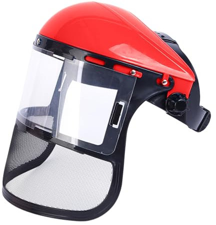 Sucritude Maschera Protettiva Viso Decespugliatore, Visiera Di Protezione Per Decespugliatore, Casco Con Visiera Per Giardinaggio, Protezione Con Visiera A Rete Per Decespugliatori E Decespugliatori.