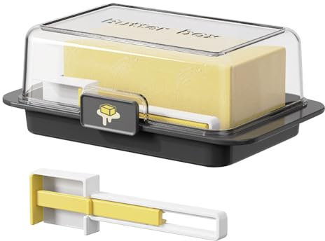 Airtight Butter Dish with Lid, Butter Divider Box with Spreader, Countertop Covered Dish Container, Multifunctional Butter Storage for Kitchen, Easy Scoop Unbreakable Cheese Keeper