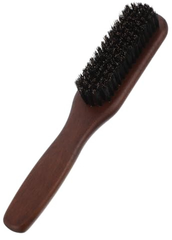 TOPPERFUN Cepillo el Vello Facial para Hombre Diseño Multifuncional y Dientes Finos de Madera Color Café, Adecuado el Cuidado y Peinado del Bigote y Vello Facial