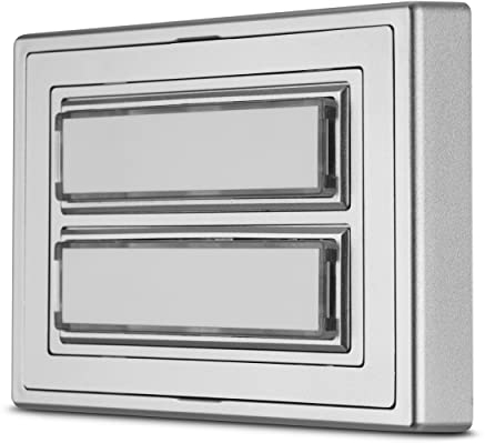 REV Türklingel - 2-Fach Klingelplatte mit Schild, beleuchtbar, 8-12VAC 1,5A, silbern