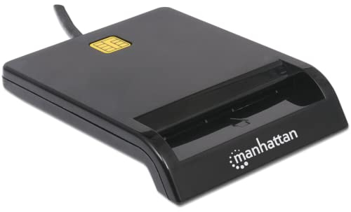 Manhattan 102049 Lettore/Scrittore di Smart Card USB Compatto, Nero