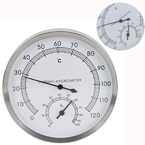 Sauna per termometro, bagno turco in acciaio inossidabile 2 in 1 Accessori per sauna Accessori per sauna Accessori per termometro Igrometro Termo-igrometro Coperta per sauna