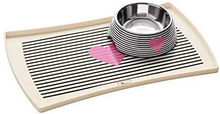 HUNTER BIRI Napfunterlage, zum Bodenschutz, rutschhemmend, 48 x 30 cm, weiß/schwarz