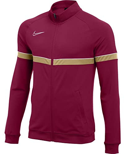 Nike Y Nk Dry Acd21 Trk Jkt K - Giacca sportiva da bambino, Unisex - Bambini, CW6115-677, Rosso/bianco/oro jersey/bianco, 12-13 anni