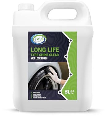 JOVS Tyre Shine Clear 5 Litre - Premier Wet Look Tire Dressing Gel for Cars, Long-lasting Silicone Formula, Instant Sheen, Ultimate Tire Shine