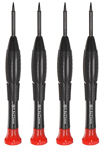 sourcing map 4pcs Precision Star Screwdriver 0.8mm 5-Point Torx Head Swivel Lid Non-Slip Plastic Handle for Phone Watch Eyeglasses Electronics Repair