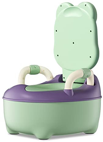 JNGLGO Vaso WC per bambino per l'apprendimento della pulizia, sedile WC educativo per bambino, Classico - Verde