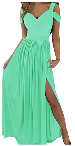 NNGOTD Femmes Longue épaule dénudée Robe de soirée élégante Fleur Mode Robe élégante fête Robe de soirée Festive avec Fente Robe Floral