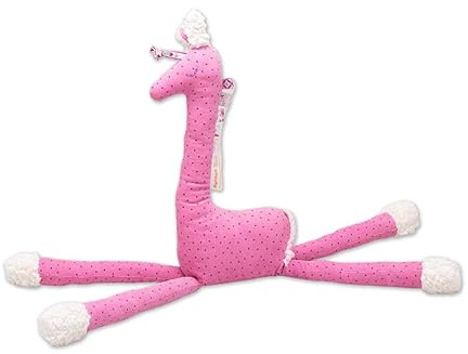 tinéba Spiel- und Kuscheltier “Gisela die Giraffe” I 100% Baumwoll-Cord I vorgewaschen I handmade in Hamburg (pink klein gepunktet)