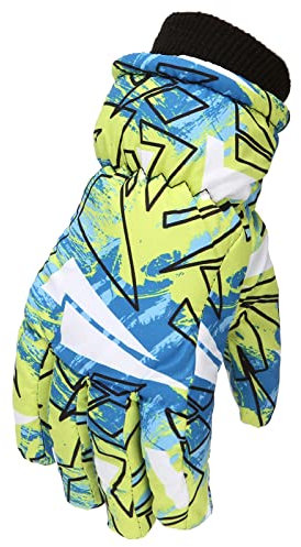 Sunnyuk Handschuhe Kinder Wasserdicht Winter Skihandschuhe Mädchen Jungen Warme Winterhandschuhe Atmungsaktiv Kinderhandschuhe Fingerhandschuhe für Skifahren Radfahren Wintersport 4-12 Jahre