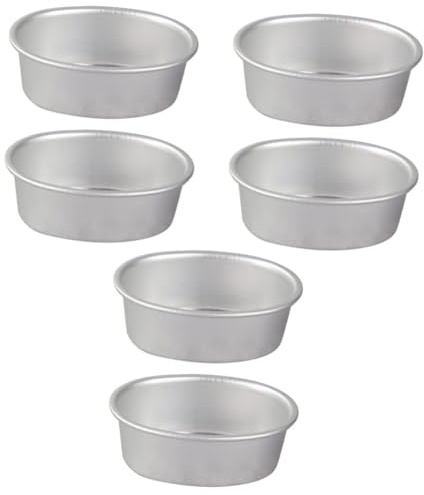 MAGICLULU 6pcs Oval Cheesecake Pans Meatloaf Breads Molds Aluminum Alloy Baking Bakeware for Household Use for DIY Homemade Bread