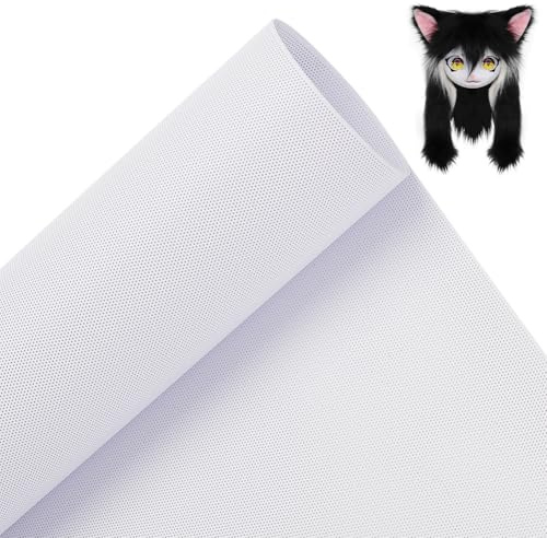 BENECREAT Rete per occhi personalizzata, 100 x 30 cm, in PVC bianco sublimata, 0,5 mm, impermeabile, stampabile, per cosplay, bambole d'arte, sculture, oggetti di scena, costumi e artigianato