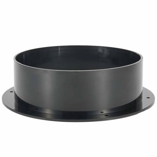 Schwarzer Kanalverbinderflansch, ABS-Kunststoff, gerader Rohrflansch, Lüftungskanal, Anschluss für Heizung, Kühlung, HVAC, Belüftung und Klimaanlage (150 mm)