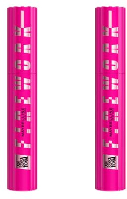 Maybelline New York – 2 Stück Mascaras Volumen & Definition – 360° entfaltete Wimpern Effekt – 24-Stunden-Halt – ohne Paket – Sensational Firework – Farbe: Very Black
