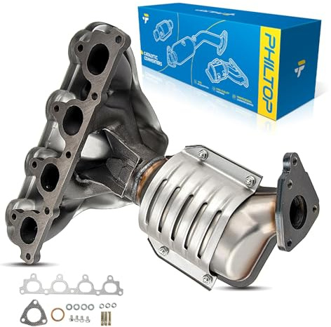 PHILTOP 16096 Front Exhaust Manifold Catalytic Converter Compatible with 1996-2000 Civic 1.6L CX/DX/HX/LX/GX, 1999 Civic 1.6L Value Package, 1996-1997 Civic del Sol 1.6L S(EPA Compliant)