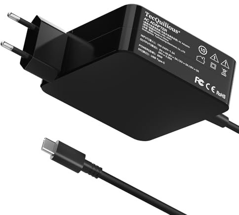 65W USB C Tipo C Ricarica Rapida Universale Caricabatteria Per Laptop Sostituzione Compatibile con HP, Dell, Acer, Asus, Samsung Chromebook Series Adattatore Cavo di Alimentazione