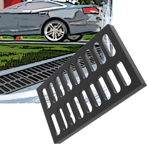 ZIUSFAC Rejilla De Desagüe De Metal Rejilla De Drenaje De Canal De Calzada Resistente Rejilla De Alcantarillado Rectangular Tapa De Drenaje para Valla Baño Patio(30x50x3/12x20x1.2in)